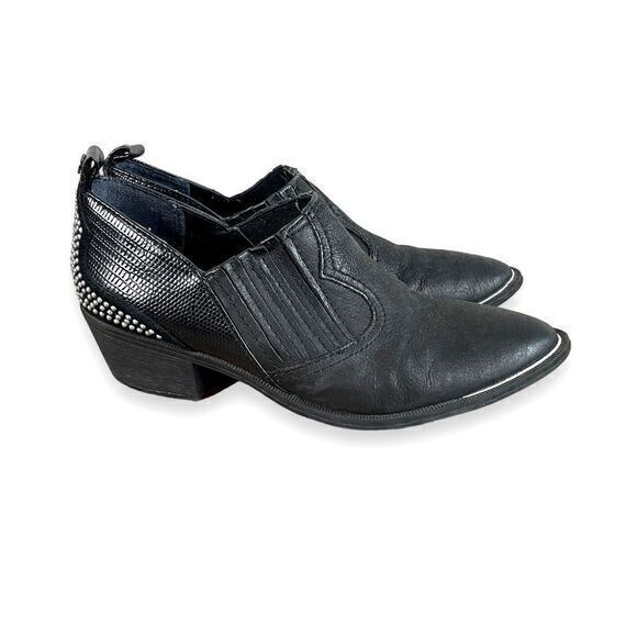 Circus by Sam Edelman Halton Western Ankle Bootie Boots WOmens 6M Black Leather‎ - Picture 1 of 8